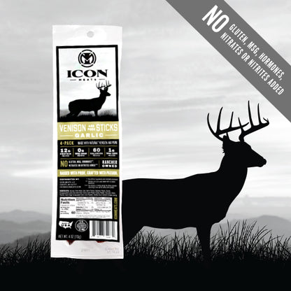 Bison, Elk, Venison Snack Sticks - Variety Box, ICON Meats