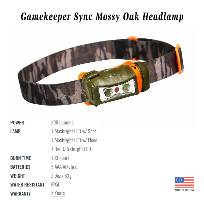 Princeton Tec Headlamp Gamekeeper Sync Mossy Oak