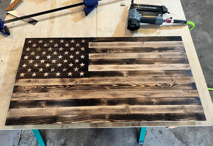 Rustic Wooden American Flag