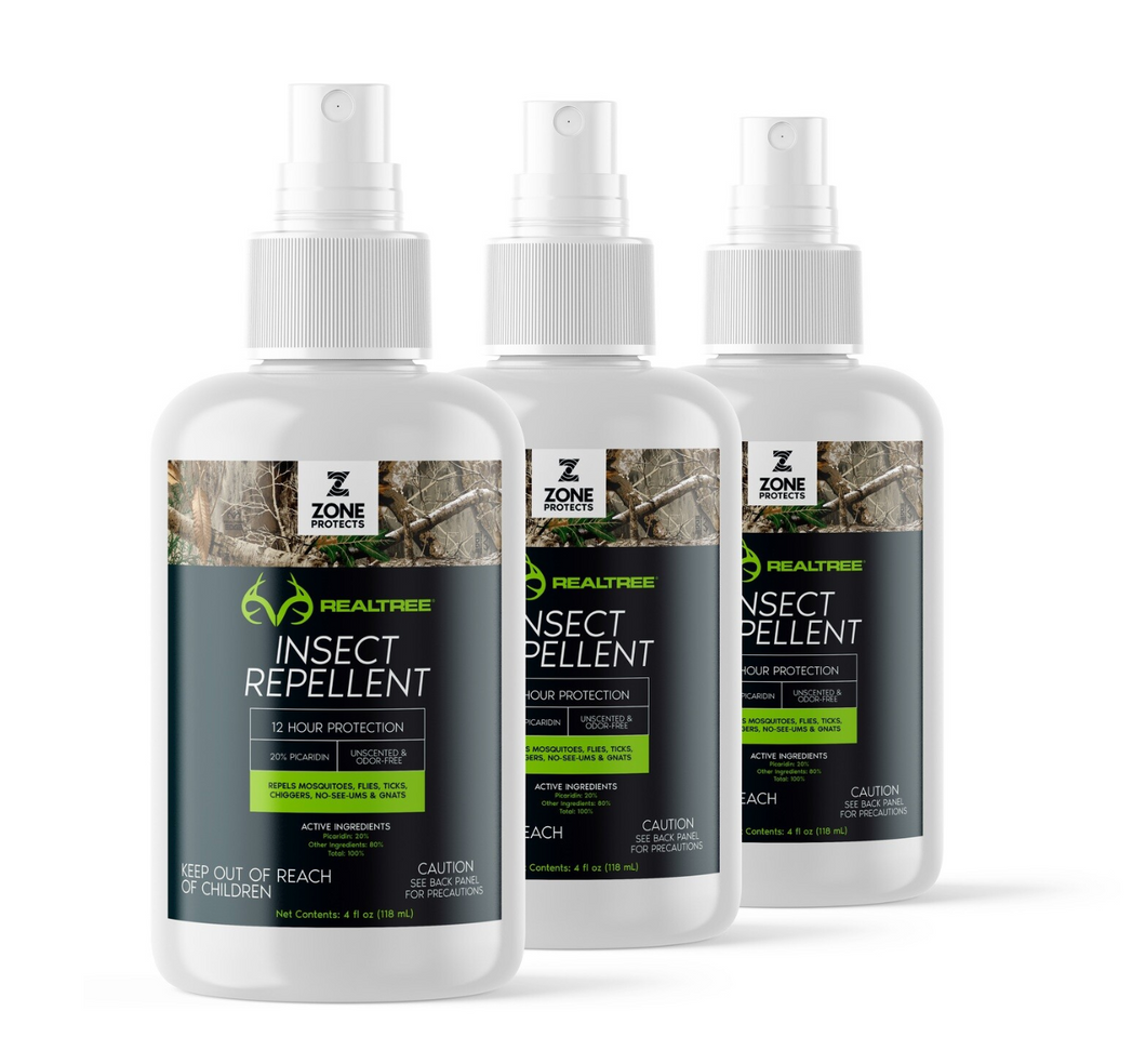 Zone REALTREE Invisible Hunter Insect Repellent, 4oz Three Pack