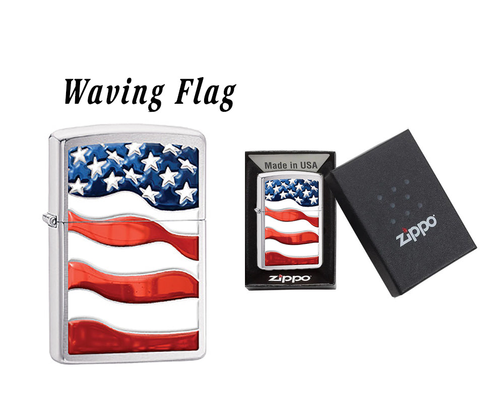 Zippo Lighter - Waving Flag